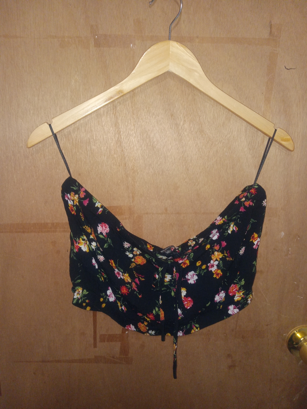 Ambiance Black Floral Elastic Waist Skirt
